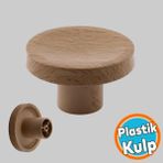 Nzb Plastik Düğme Kulp Kubik Doğal Meşe Renk Mobilya Dolap Çekmece Kulpu Kulbu Tek Vidalı Bohem Iç Bükey