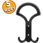 NZB Portmanto Vestiyer Duvar Askısı Metal Dolap Askılığı Siyah 5 ADET