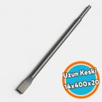 Nzb Profesyonel Uzun Keski 14X400X20 mm Beton Duvar Kırıcı Kırım Delme Ucu Darbeli Çelik Gövde El Aleti - Gri
