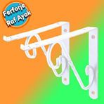 Nzb Raf Altı Raf Tutucu Ayak Ferforje Beyaz Ayarlı 150x110 Mm 2 Adet