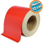 Nzb Reflektörlü Reflektif Fosforlu Şerit Bant Kırmızı Düz Reflekte Ikaz Bandı 10 cm 1 Metre
