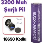 Nzb Şarjlı Pil PX18650 Mor Batarya 3.6V Li-Ion Uzun Ömürlü Yüksek Kapasite Şarj Edilebilir 3200MAH - 1 Adet