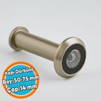 Nzb Saten Renk Kapı Dürbünü Kısa 50–75 mm Ayarlanabilir 14 mm Geniş Açılı Güvenlik Kapı Gözetleme Dürbünü - 10 m
