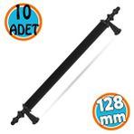 Nzb (Sert Plastik) 10 Adet Polavit 128 mm Siyah Mobilya Mutfak Çekmece Dolap Dolabı Kulpu Kulbu Kulpları