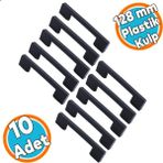 Nzb (Sert Plastik) Mobilya Mutfak Çekmece Dolabı Dolap Siyah Kulbu Kulpu Kulpları 10 Adet 128 mm