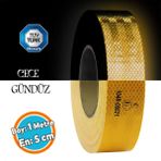 Nzb Tüvtürk Onaylı Bant Belgeli Reflektörlü Reflektif Fosforlu Şerit Bant Ikaz Sarı 1 Metre 5 cm Bandı