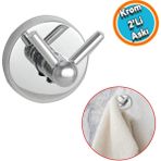 Nzb Vidalı Banyo Lavabo Wc Askısı Çatal 2'li Askılık Krom Renk Metal Sağlam Aparat Bornoz Havlu Asma Askı