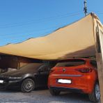 Nzl File Ambalaj Gölgelik File Otopark Gölgeliği - 95lik - 4 Metre En Krem - Şeritli Halkalı - Plaj Çadırı Balkon Gölgelik - 4 x 60 m