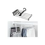NZM TİCARET Buffer® Hareketli Dolap Içi Pantolon Kravat Şal Askı Sistemi Düzenleyici Katmanlı Askılık Organizer