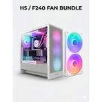Nzxt H5 Flow / F240 RF-U24HF-W1 Bundle Set (2024) Beyaz Rgb Temperli Cam USB 3.2 Atx Mid Tower Kasa