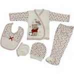 O Bebe 5li Hastane Çıkışı Yeni Doğan Zıbın Set Çantalı Ayı Kırmızı - Çok Renkli