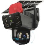 O-KAM-3915 Solar Smart Güvenlik Kamerası 4g Sim 3mp+3mp Dual Lens Alert Wi-Fi Ptz Dış Mekan