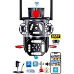 O-kam 6mp Wifi Ptz Dual Lens Panoramik Açılı Güvenlik Kamerası - Siyah