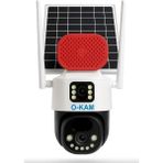 O-Kam 7015 3 Lens Siren + Mikrofon + Hoparlör Wifi Solar Güneş Panelli Kamera - 1 Adet
