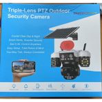 O-kam 8095 3 Lens Siren + Çakar + Hoparlör Wifi Solar Güneş Panelli Kamera