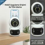 O-kam O KAM4047 6 Mp Wi-Fi 2 Lens Ptz Akıllı Kamera - Siyah - Beyaz