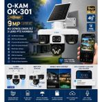 O-Kam OK-301 Premium 9mp Aov 4g Sim Kartlı Solar Panelli 3 Lens 1 Alert Ptz Akıllı Kamera