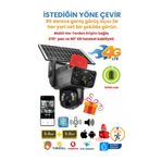 O-KAM Solar Panelli, Güneş Enerjili, SIM Kartlı 4G, 6MP Çift Lens PTZ Hareket Algılamalı Güvenlik Kamerası