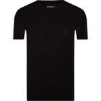 O Yaka Bordo Erkek Tişört - 2XL - Siyah