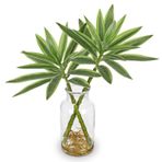 Oairse Yapay Dracaena bitkisi, cam vazo içinde, yapay suda, dekoratif yapay bitki, yapay Dracaena Reflexa oda bitkisi, ev, ofis, mutfak, banyo, masa dekorasyonu için