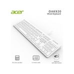 Oak920 Q Usb Beyaz 1.8mt Kablolu Klavye-tek Tuş Hesap Makinalı Sessiz Tuş beyaz