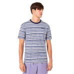Oakley Blurrred Stripes, Erkek T-Shirt, Kısa Kollu, Regular Fit, Mavi, L