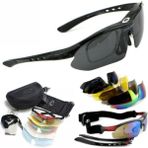 Oakley Polarized 5 Lensli Taktik Gözlük / Tactical Gözlük / Sporcu Airsoft Gözlüğü - Siyah - Standart