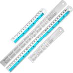 Oasis Oasis 12+6 Inç Metal Cetvel Seti, Kendin Yap Projeleri Için Mükemmel, Mavi (Yurt Dışından) - Gümüş