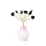 oasymala Dekoratif Vazoda Mini Değerli Taş Hayat Ağacı - 5 cm | El Yapımı Kristal Dekor (Siyah Obsidiyen)