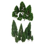OATIPHO 22 Adet Set Ağaçlar Mini Yılbaşı Ağacı Masa Üstü Süslemeleri Diorama Modeli Ağaç Tren Yılbaşı Ağacı Için Ormanlık Manzara Modeli Sahne Yılbaşı Dekoru Çalı Masası
