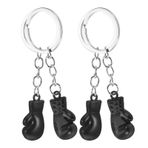 OATIPHO Fan Anahtarlık 4 Adet Boks Eldiveni Askılı Kolye Spor Parti Hediyeleri Metal Mini Boks Eldiveni Anahtarlık Siyah