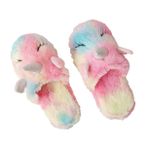 OATIPHO Tek boynuzlu at pamuk terlik çocuk ev terliği çocuk panduf erkek terlik ev terlikleri erkek panduf tek boynuzlu terlik güzel terlik güzel peluş terlik unicorn desenli terlik pembe