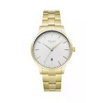 Obaku Denmark V247xdgısg Quartz Çelik Altın Rengi Beyaz Kadran Safir Cam 42 Mm Erkek Kol Saati