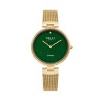 Obaku Denmark V256lhgemg-Dssd Quartz Hasır Altın Rengi Yeşil Kadran 32 Mm Kadın Kol Saati