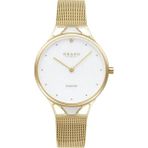 Obaku Denmark V302LXGWMG Quartz Çelik Hasır Altın Rengi Beyaz Kadran Safir Cam 32 mm Kadın Kol Saati - tek ebat
