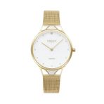 Obaku Denmark V302lxgwmg Quartz Çelik Hasır Altın Rengi Beyaz Kadran Safir Cam 32 Mm Kadın Kol Saati