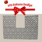 Obam Oto Koltuk Kılıfı (Çift Taraflı )Yıkanabilir Araba Takımı Kilim Beyaz-Gri - Beyaz - Gri
