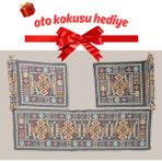 Obam Oto Koltuk Kılıfı (Çift Taraflı )Yıkanabilir Araba Takımı Kilim Gri Renk - Füme - Gri