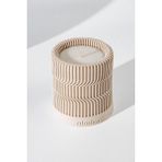 Obbje Amber Kokulu Beton Mum | Serrated Tasarım | Dekoratif & Modern Stil - Bej