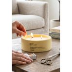 OBBJE Vanilya & Marshmallow Kokulu, Dekoratif Beton Mum, Yatay Form Çift Fitil