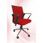 Obc Ofis Büro Concept Prime Yönetici Koltuğu Ofis Çalışma Koltuğu - Sandalyesi Krom Ayak - Kırmızı