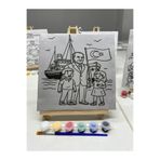 obelleatelier Atatürk Tuval Boyama Seti | 6 Renk Boya + Fırça Dahil | Çocuk Etkinlik Hediyesi