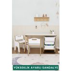 OBİ Atölye 3 Çekmeceli Aktivite Masası Çocuk Masa Sandalye Seti Oyuncak Dolabı - 2 Sandalyeli