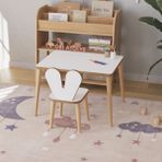 Obi Atölye Çocuk Oyun Aktivite Masası 60X45 cm Çocuk Çalışma Masası Masa Sandalye Seti - Beyaz