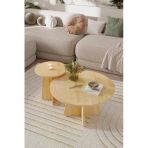 OBİ Atölye NORD 2'li Orta Sehpa 72 cm-40 cm, İskandinav Orta Sehpa, Bohem, Yuvarlak - Safir Meşe