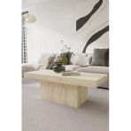 OBİ Atölye VOLKA-LONG Orta Sehpa 110x50 cm İskandinav Stili Küp Sehpa Traverten Desenli
