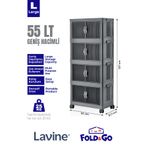 obido Lavine Fold&go 4'lü Portatif Organizer Tekerlekli Dolap Çok Amaçlı Kapaklı Katlanır ”antrasit”