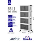 obido Lavine Fold&go 4'lü Portatif Organizer Tekerlekli Dolap Çok Amaçlı Kapaklı Katlanır ”beyaz”