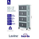 obido Lavine Fold&go 4'lü Portatif Organizer Tekerlekli Dolap Çok Amaçlı Kapaklı Katlanır ”mavi”