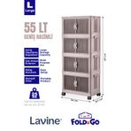 obido Lavine Fold&go 4'lü Portatif Organizer Tekerlekli Dolap Çok Amaçlı Kapaklı Katlanır ”pudra”